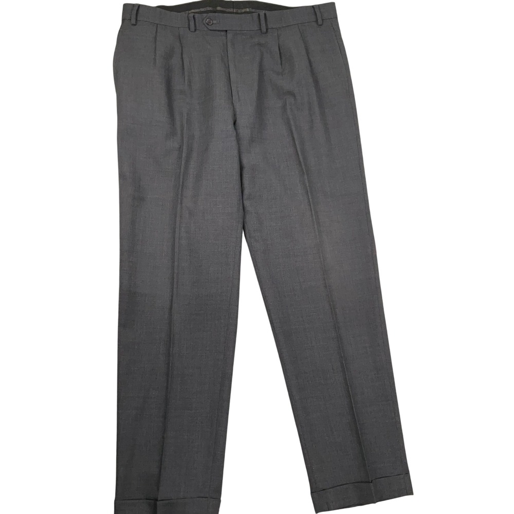 Lauren Ralph Lauren Pants Men 38W 32L Gray Wool Total Comfort Dress Trousers VTG
